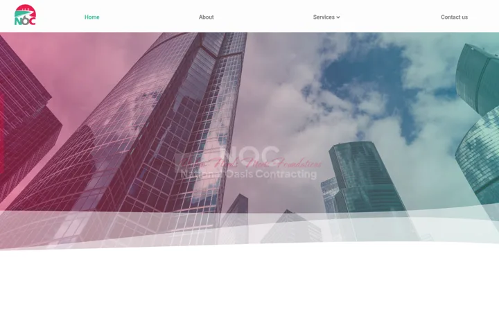 لقطة فعلية من موقع NOC — National Oasis Contracting